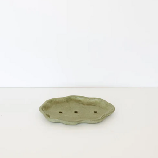 Frill Soap Dish, Sage