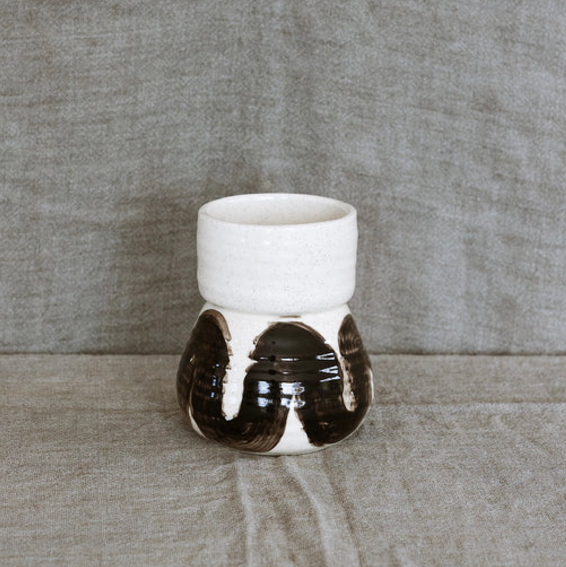 Modernist Vase,  Black/Oatmeal