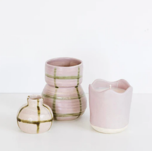 Modernist Vase in Lilac Grid