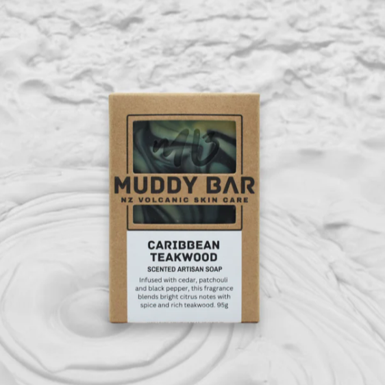 Muddy Bar - Caribbean Teakwood with ground pumice Soap