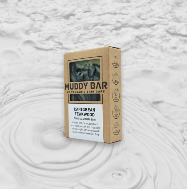 Muddy Bar - Caribbean Teakwood with ground pumice Soap