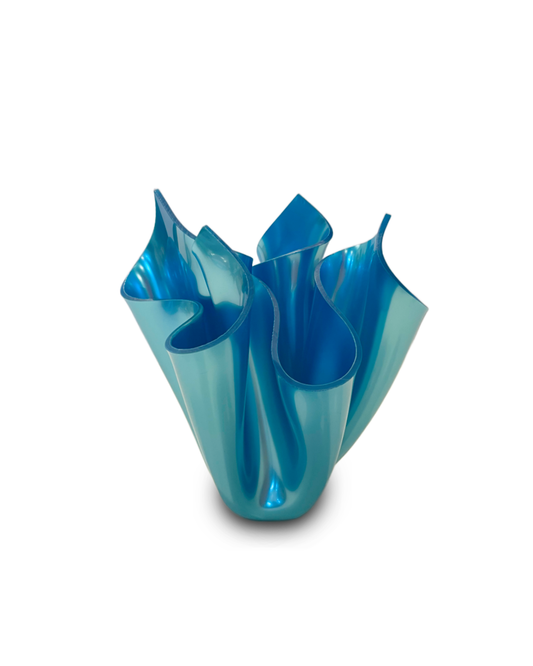 Sky Blue Metalic Flower Bloom