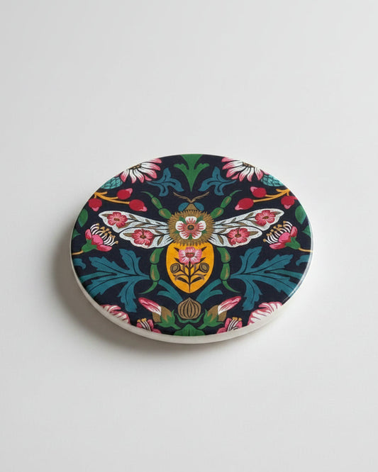 Tanya Wolfcamp Damask Bee Ceramics Coasters