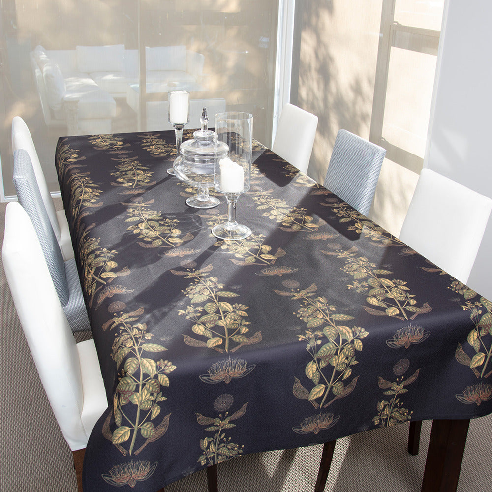 Ramarama in Black Hemp Tablecloth