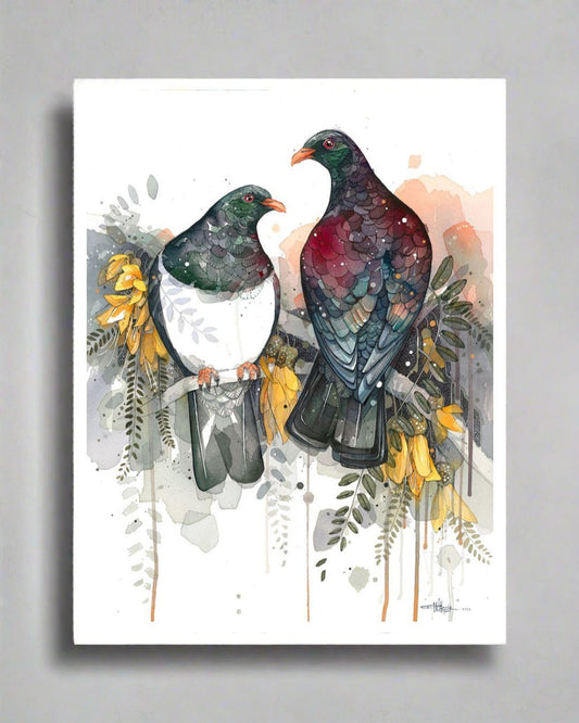 Kereru Pair At Dawn
