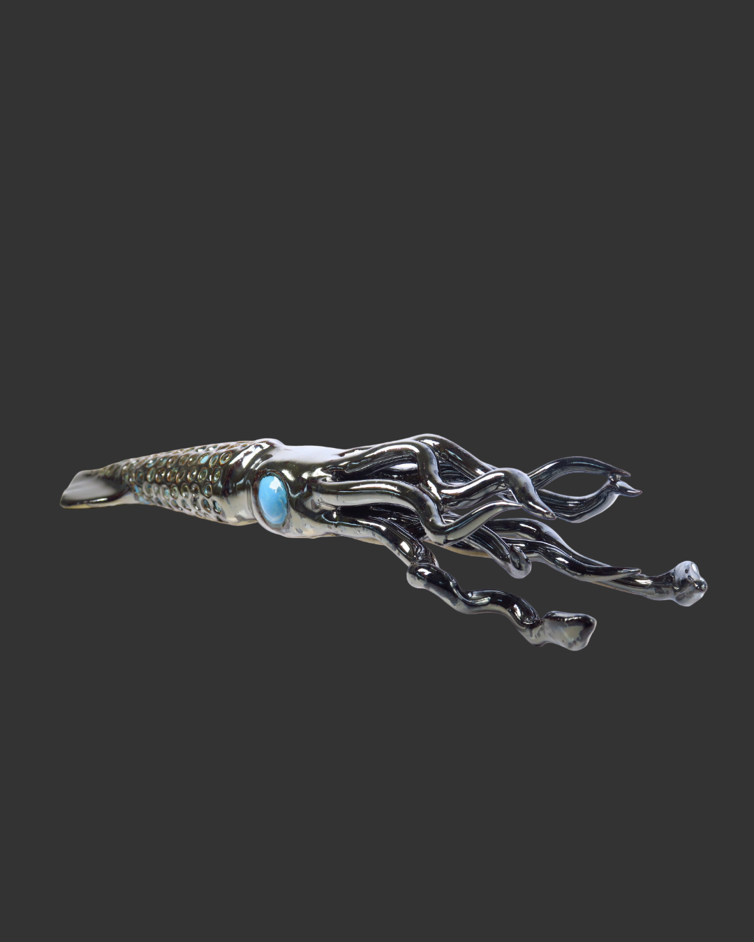 Silver Squid Sculpture