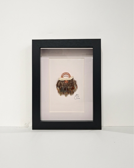 Small Framed Kete - Copper Koru