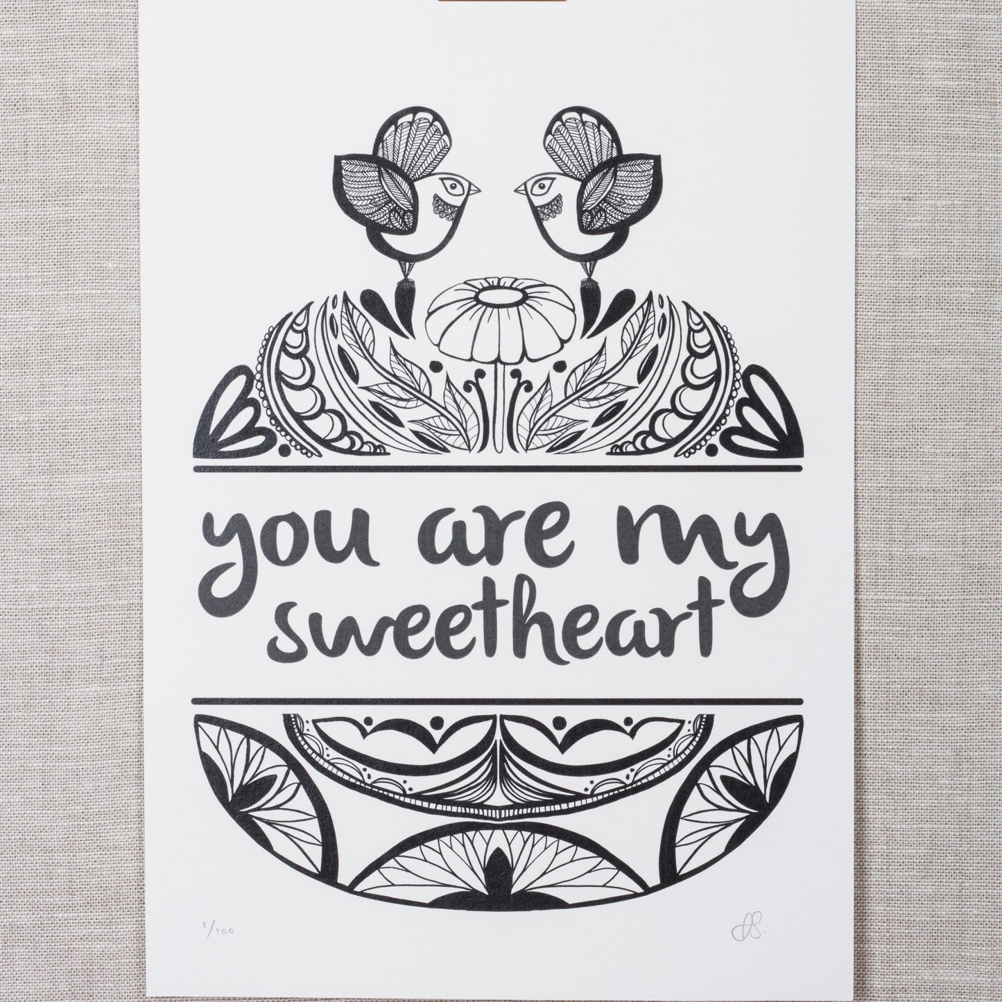 You are my Sweetheart A4 Print