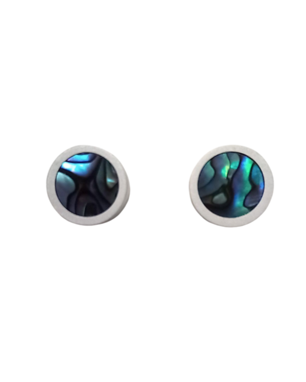 Paua Round Stud Earrings
