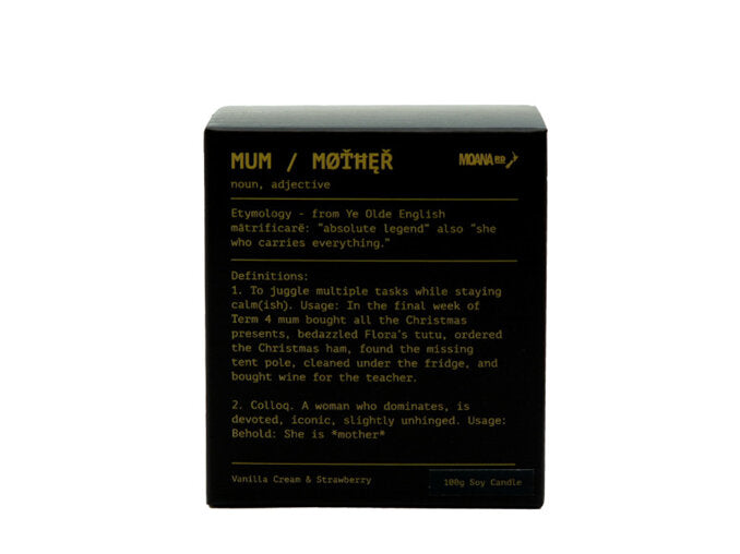 Mum / Mother, Noun/Adjective - Soy Candle