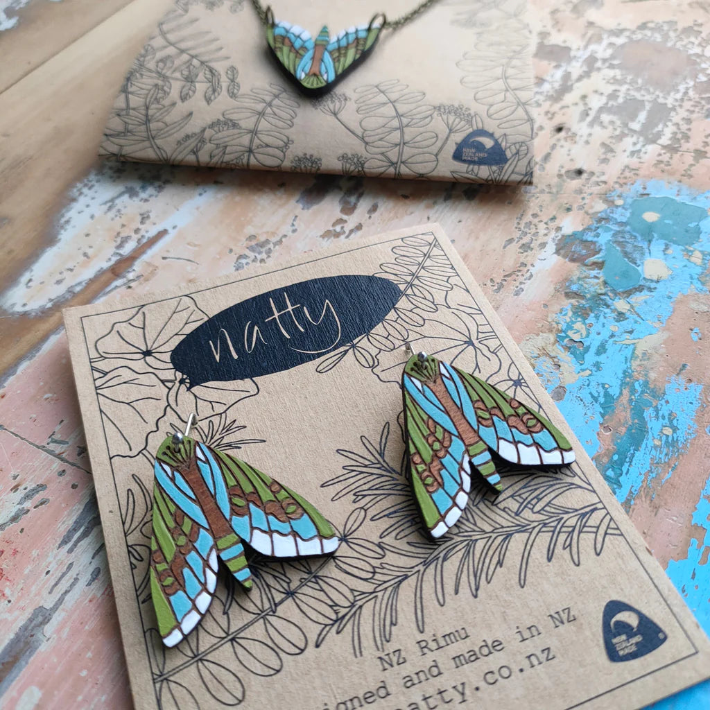 Puriri Moth earrings