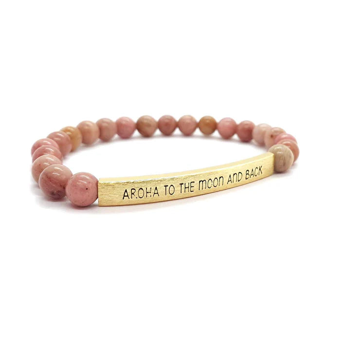 Bracelet "Aroha to the moon and Back"  Rhodonite