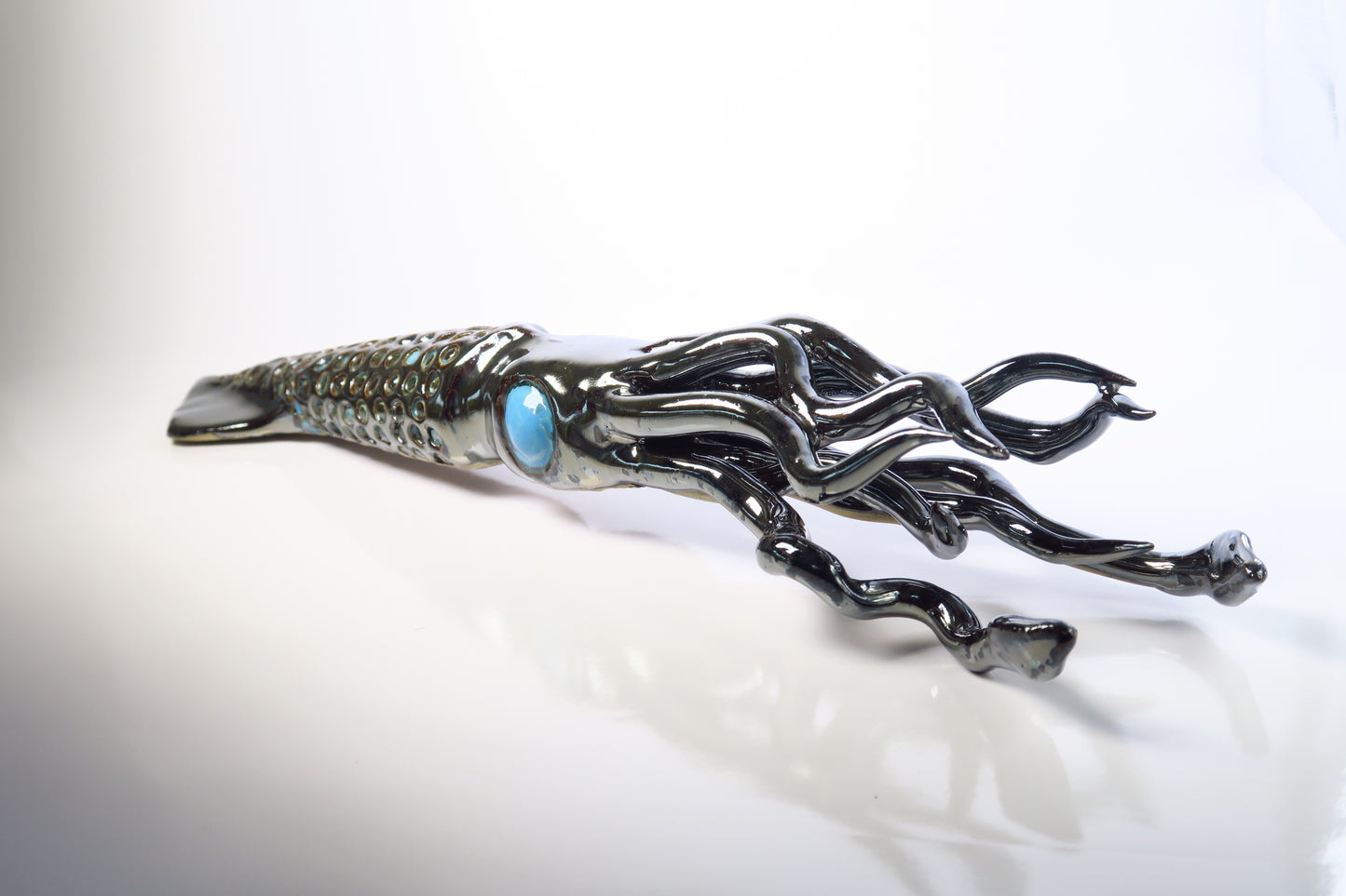 Silver Squid Sculpture