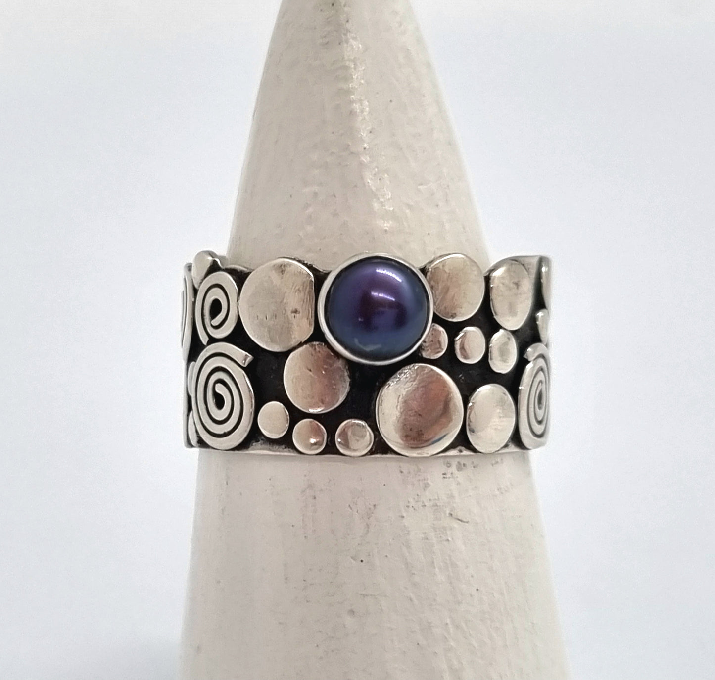 Beach Stones and Pearl Ring