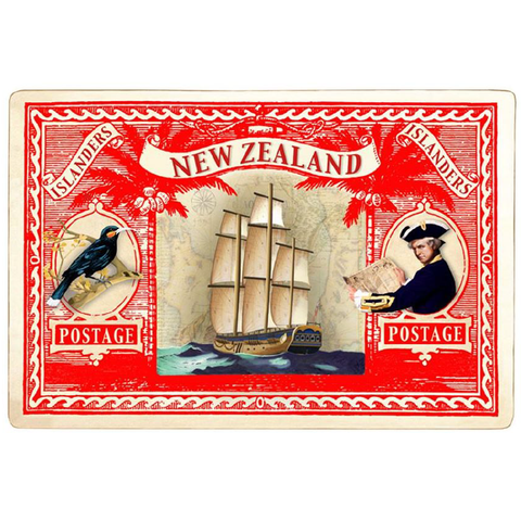 Captain Cook Stamp - Red