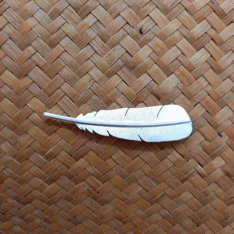 Huia Feather Silver Brooch