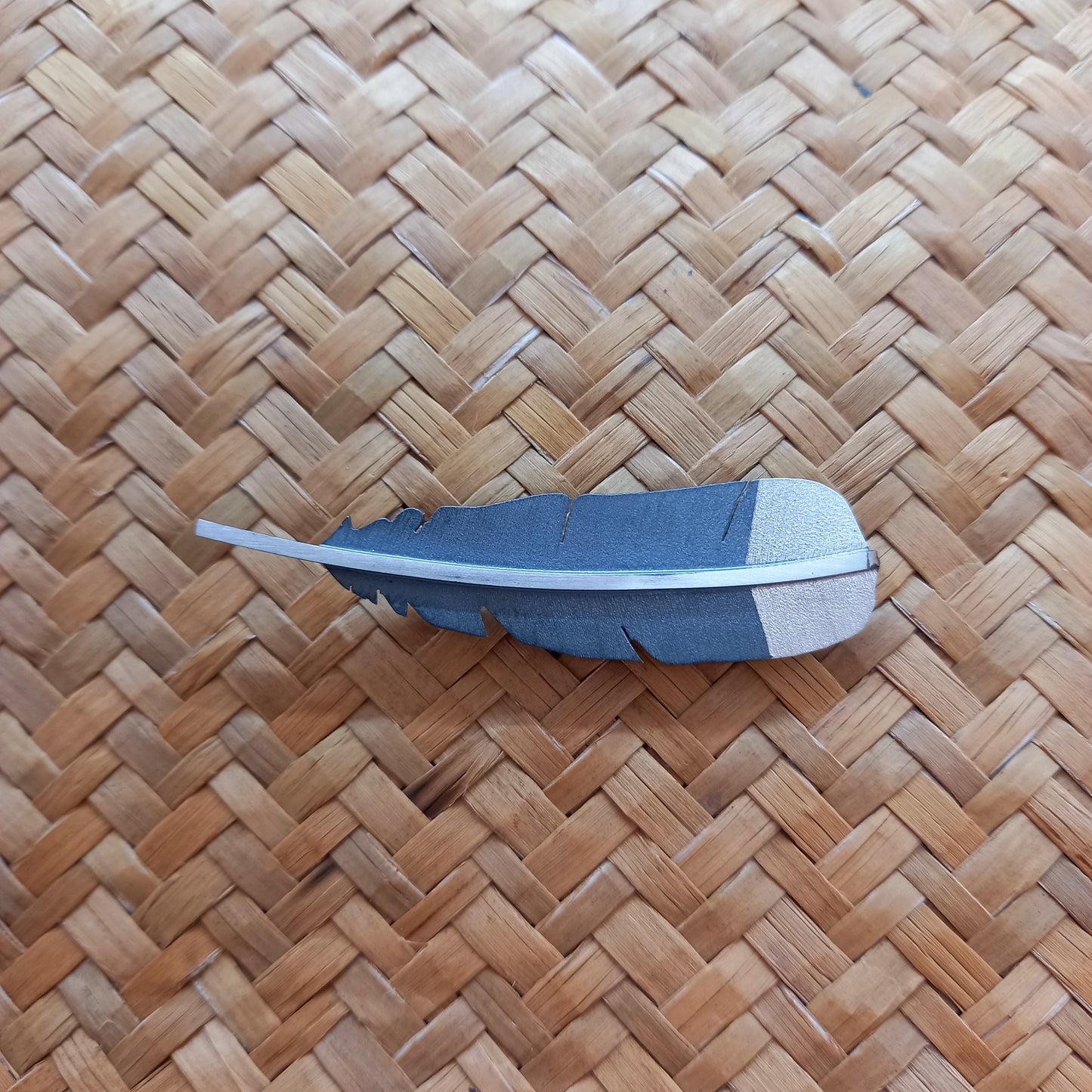 Huia Feather Two Toned Brooch