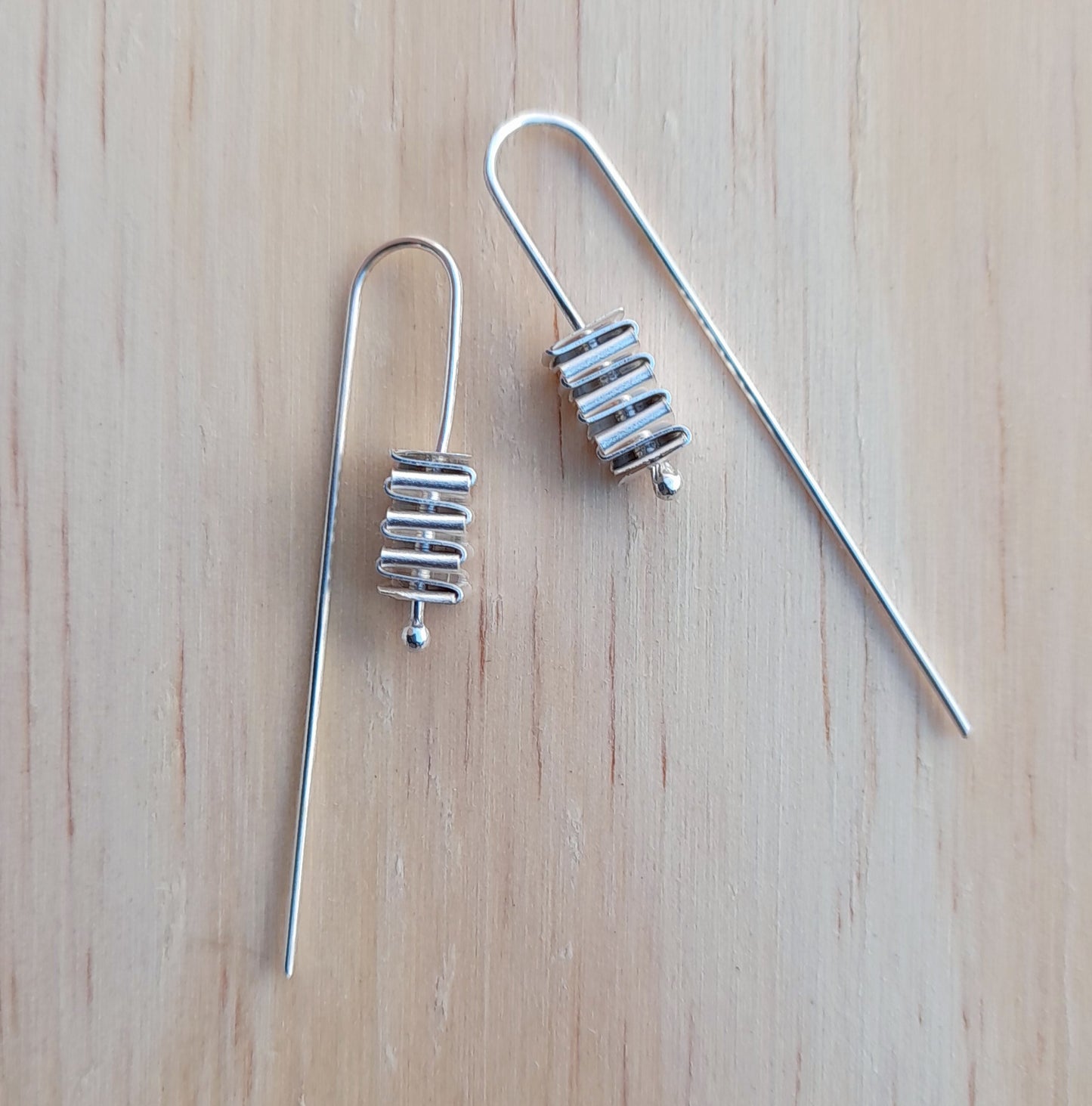 Origami silver earrings