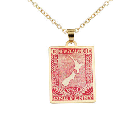 Stamp Necklace Aotearoa Map – 1923 Pictorial