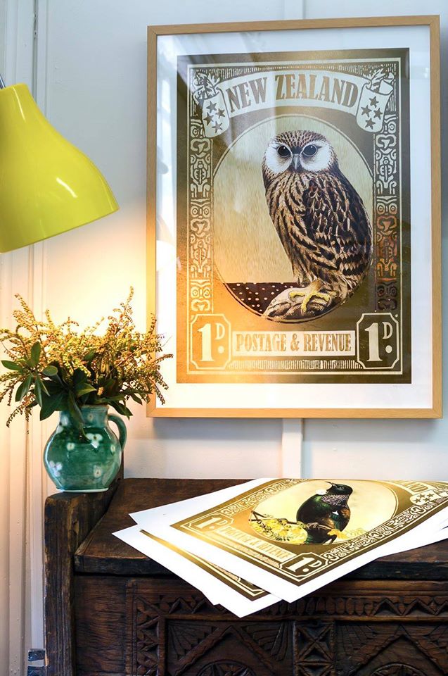 Laughing Owl Stamp - Gold