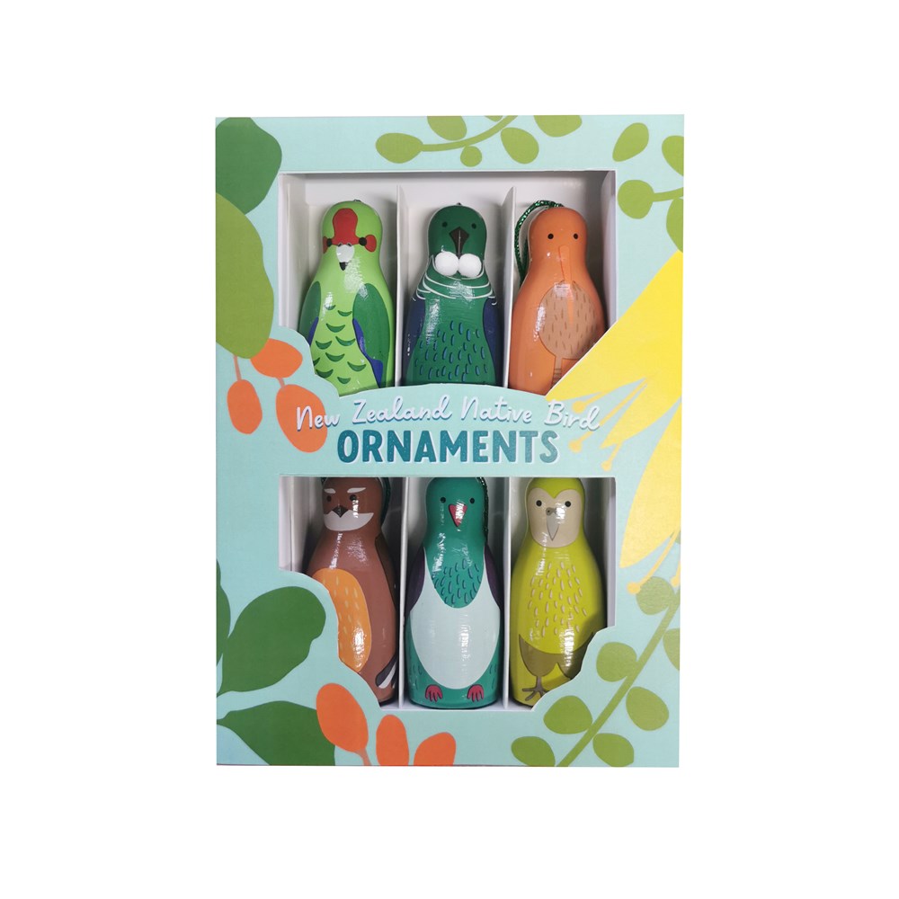 Box of Native Bird Christmas Ornaments