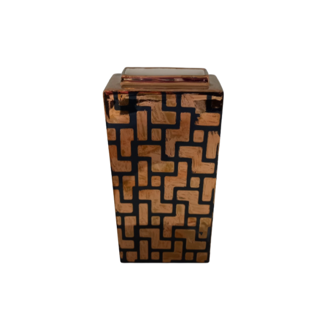 Copy of Black & Gold tiled rectangle vase