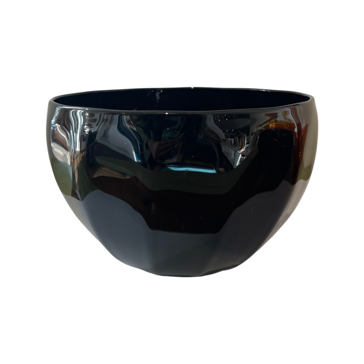 Black fluted glass bowl